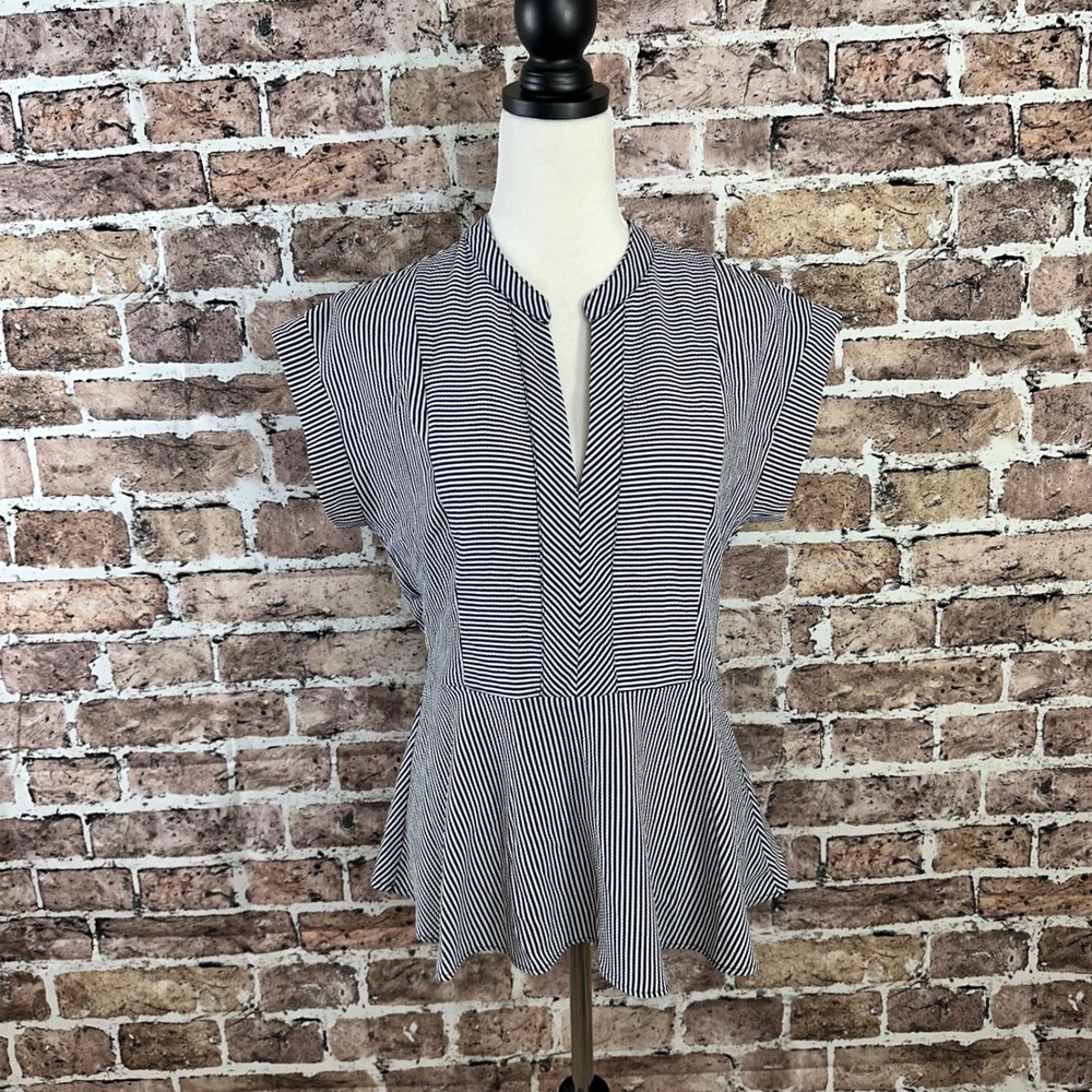 Striped Women's Blouse - Black and White